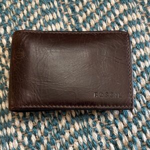 Fossil Chocolate Brown Leather Card Holder